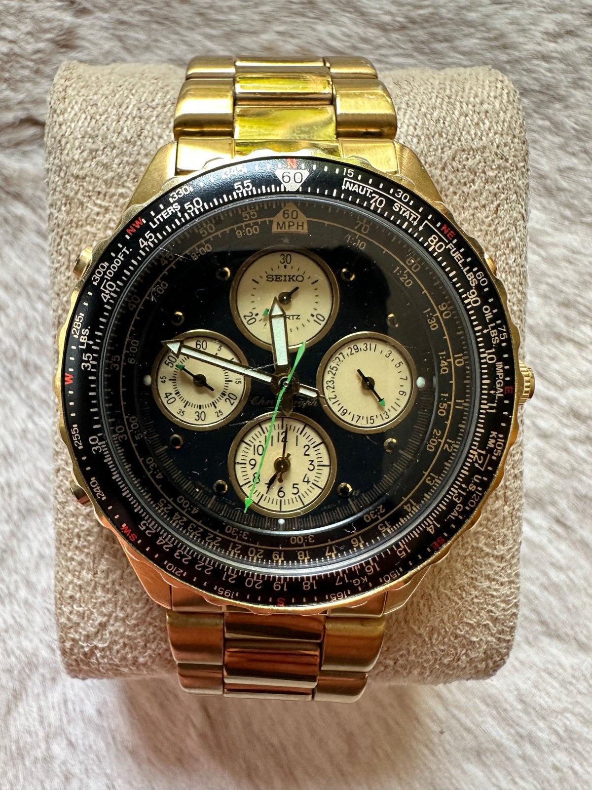 1992 Seiko Flightmaster, Seiko, Staal, Met bandje, Verzenden