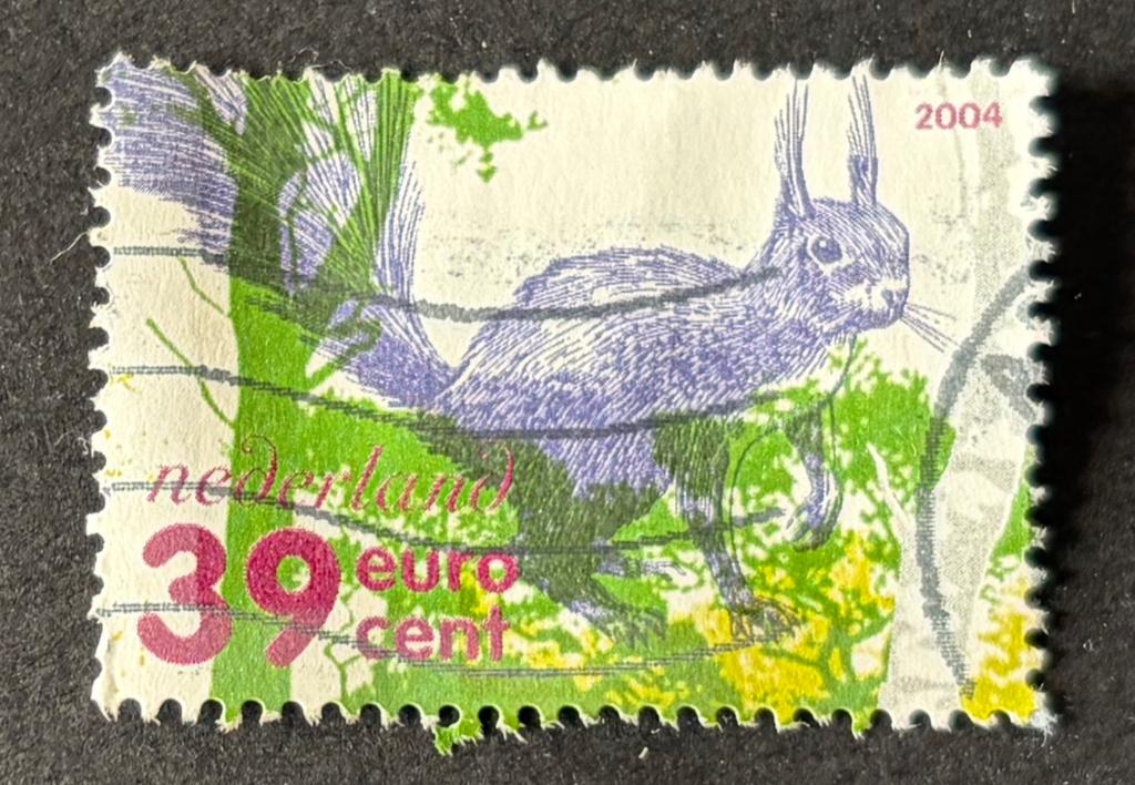 Postzegel Nederland De Veluwe eekhoorn 2004, Postzegels en Munten, Ophalen of Verzenden, Na 1940, Gestempeld