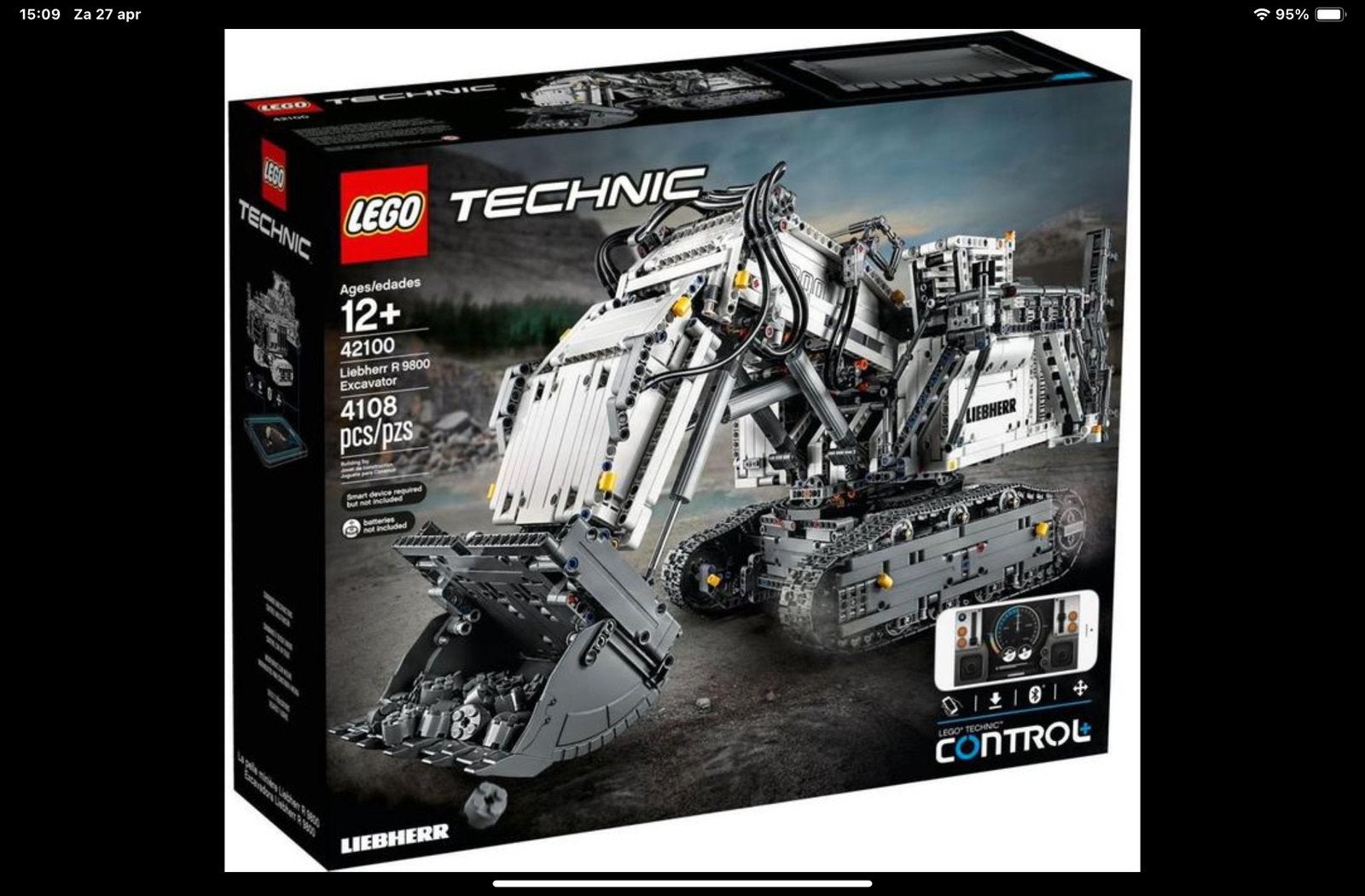 LEGO Liebherr R 9800 Graafmachine - 42100, Ophalen of Verzenden, Zo goed als nieuw