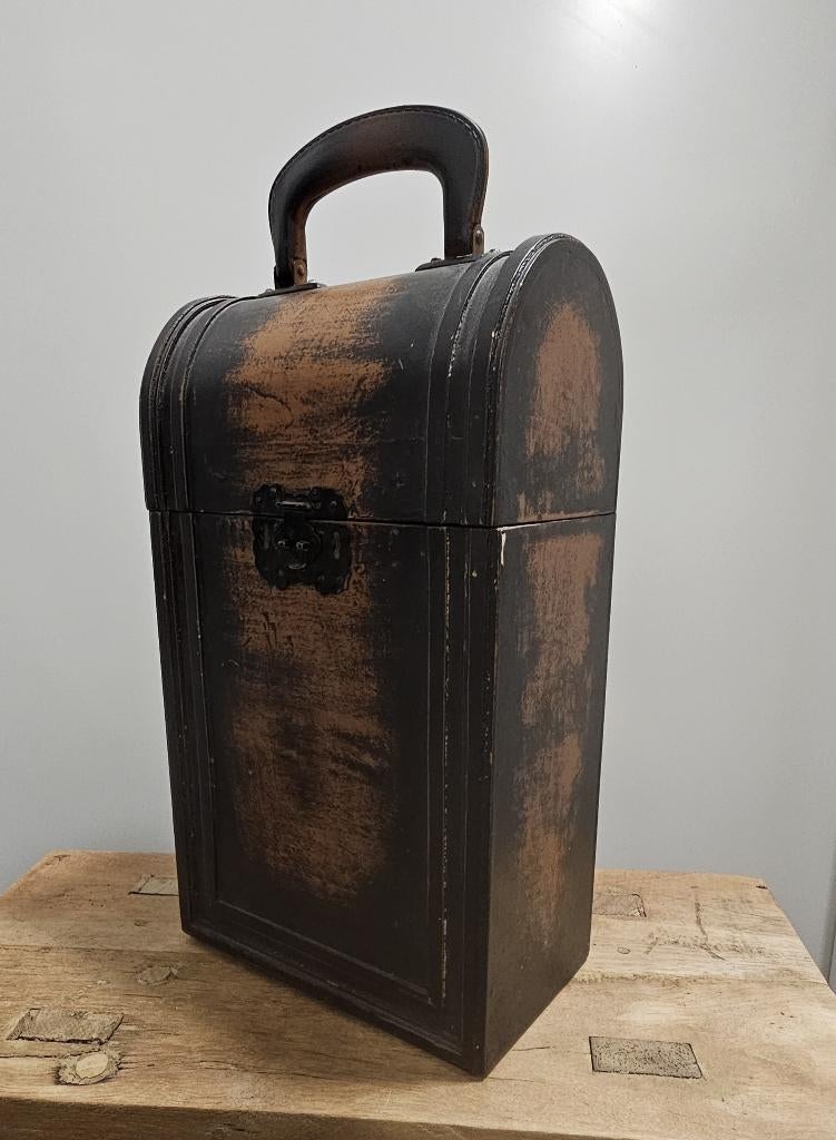 LEUKE BROCANTE HOUTEN WIJNKOFFER, Gebruikt, Ophalen of Verzenden, Minder dan 5 flessen, Minder dan 50 cm