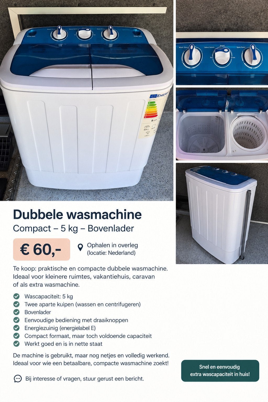 mini wasmachine, Minder dan 4 kg, Ophalen, Minder dan 1200 toeren, Minder dan 85 cm