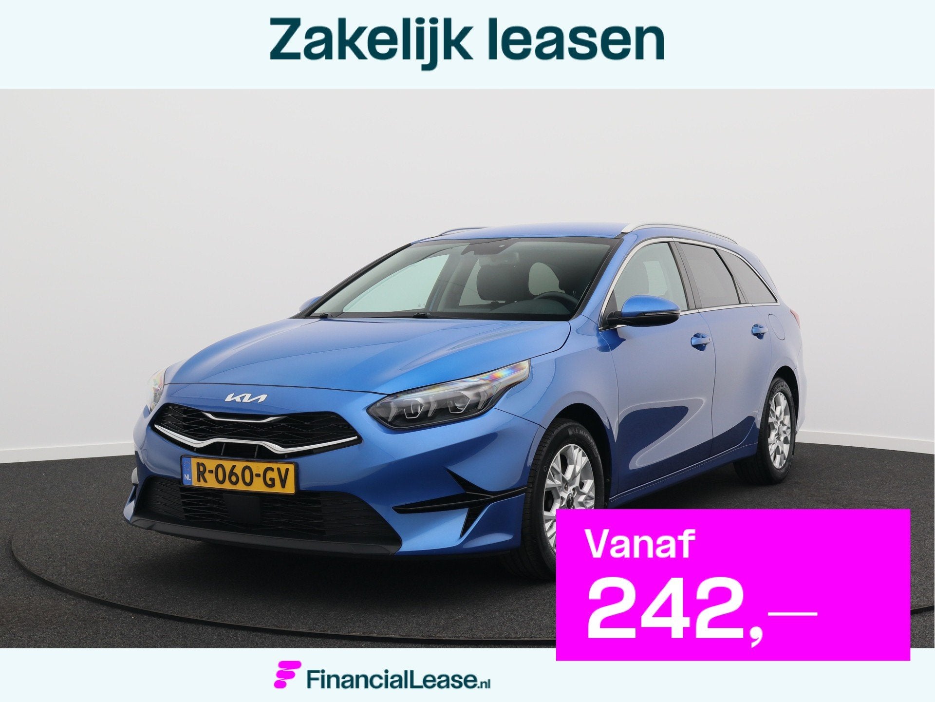 Kia Ceed Sportswagon 1.0 T-GDi DynamicPlusLine/ lage km/ tre, Voorwielaandrijving, Gebruikt, Blauw, Leder en Stof