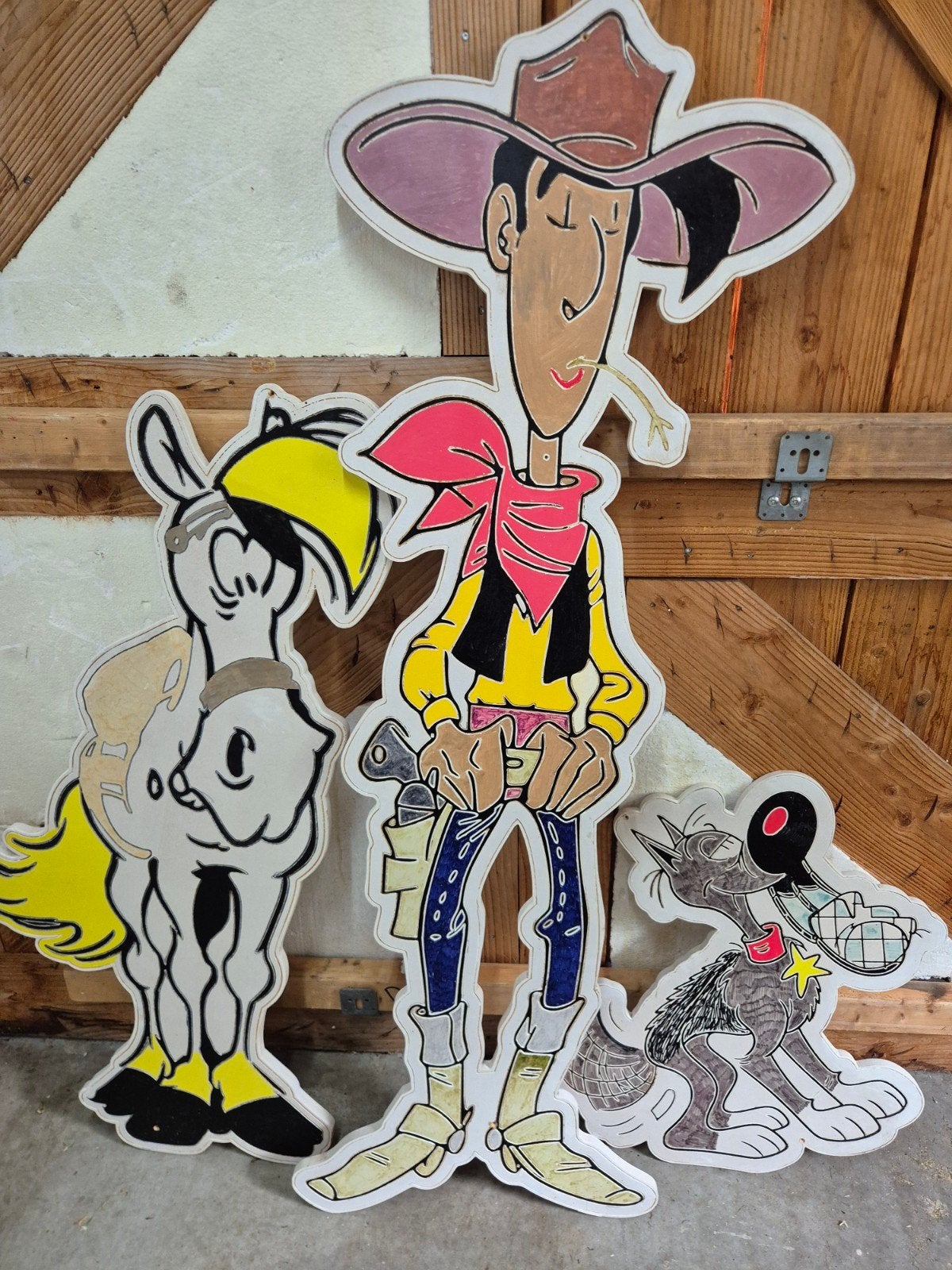 Lucky Luke en de Daltons figuren. versiering. Borden, Ophalen, Gebruikt, Versiering
