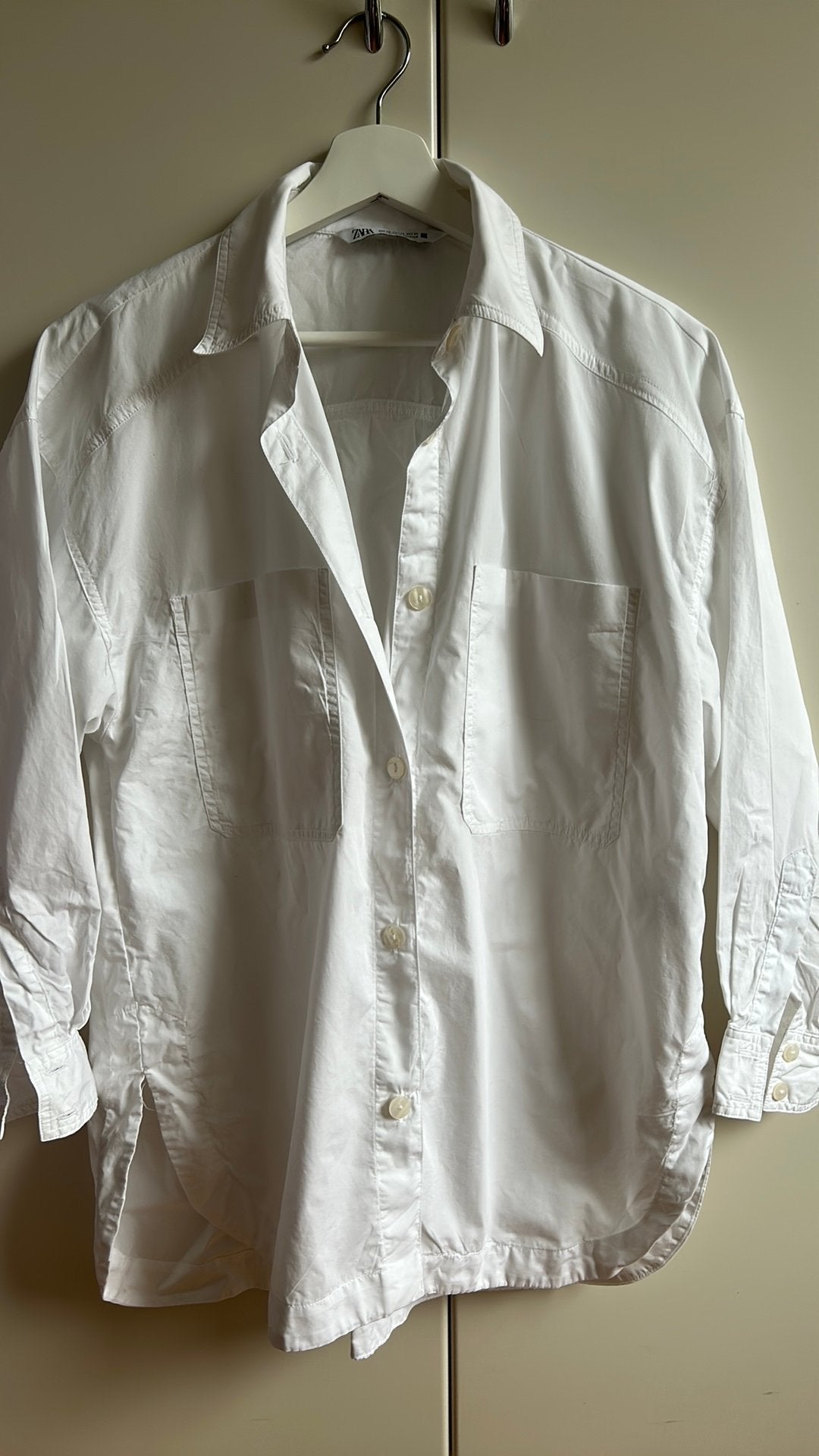 Zara oversized blouse wit xs (valt ruim), Ophalen of Verzenden, Zo goed als nieuw, Maat 36 (S), Wit