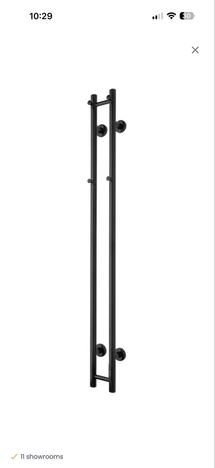 Design elektrische radiator badkamer  14x140cm 70W zwart, Doe-het-zelf en Verbouw, Ophalen, Hoog rendement (Hr), Radiator, Nieuw