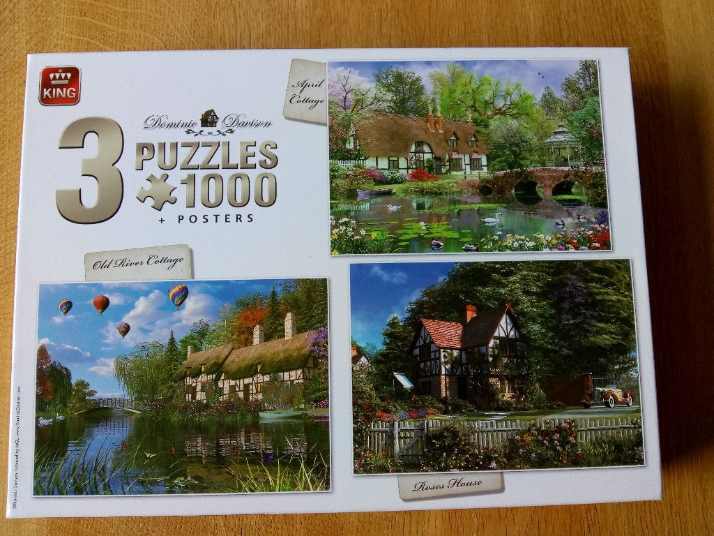 3 maal puzzel van 1000 stukjes Dominic Davison, Ophalen of Verzenden, 500 t/m 1500 stukjes, Gebruikt, Legpuzzel