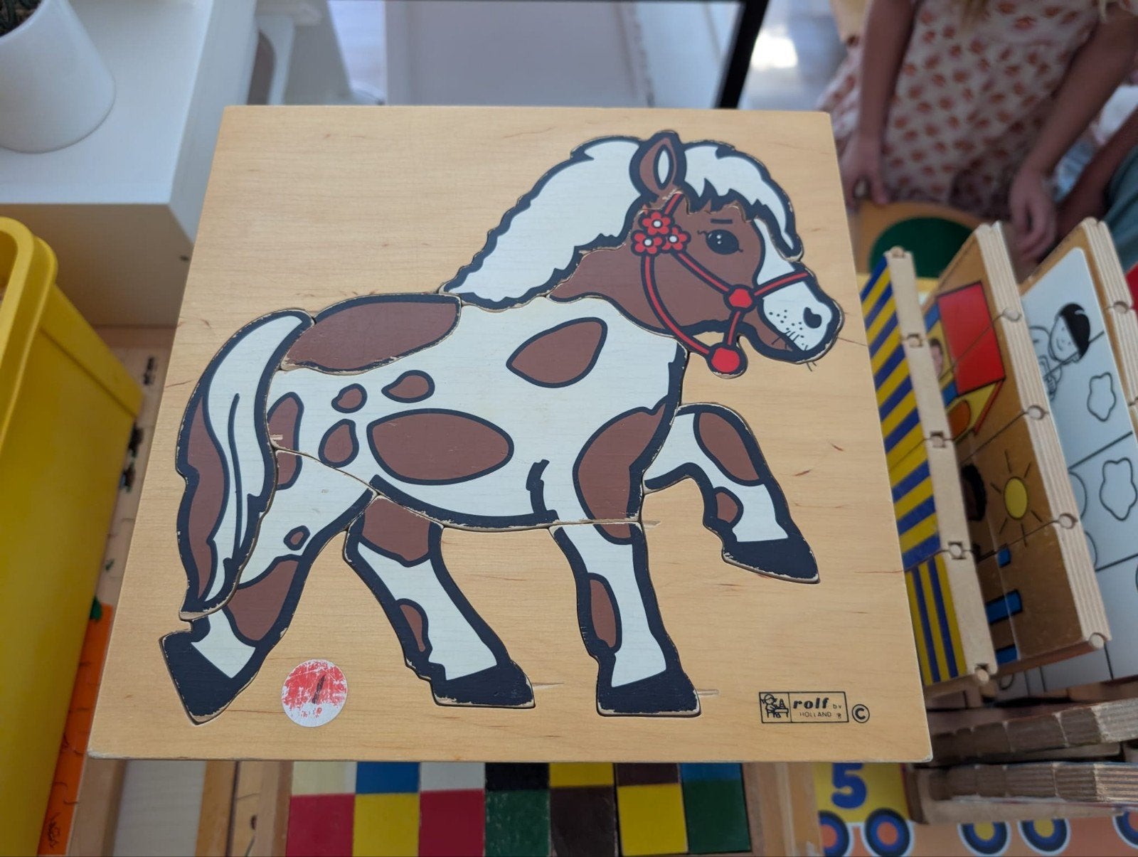 Houten Dieren Puzzels (Konijn, Pony, Leeuw) -Rolf, Kinderen en Baby's, Speelgoed | Kinderpuzzels, Gebruikt, 10 tot 50 stukjes