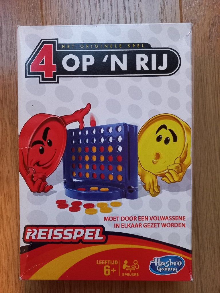 Vier op een rij / 4 op ’n rij, reiseditie, spel van Hasbro, Een of twee spelers, Ophalen of Verzenden, Zo goed als nieuw, Hasbro Gaming