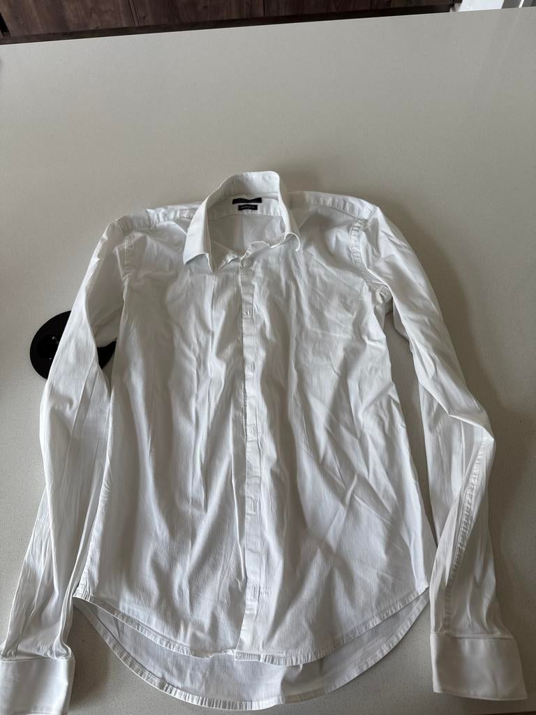 Zara Super Slim Fit Witte Blouse Maat M, Kleding | Heren, Ophalen of Verzenden, Gedragen, Wit, Halswijdte 39/40 (M)