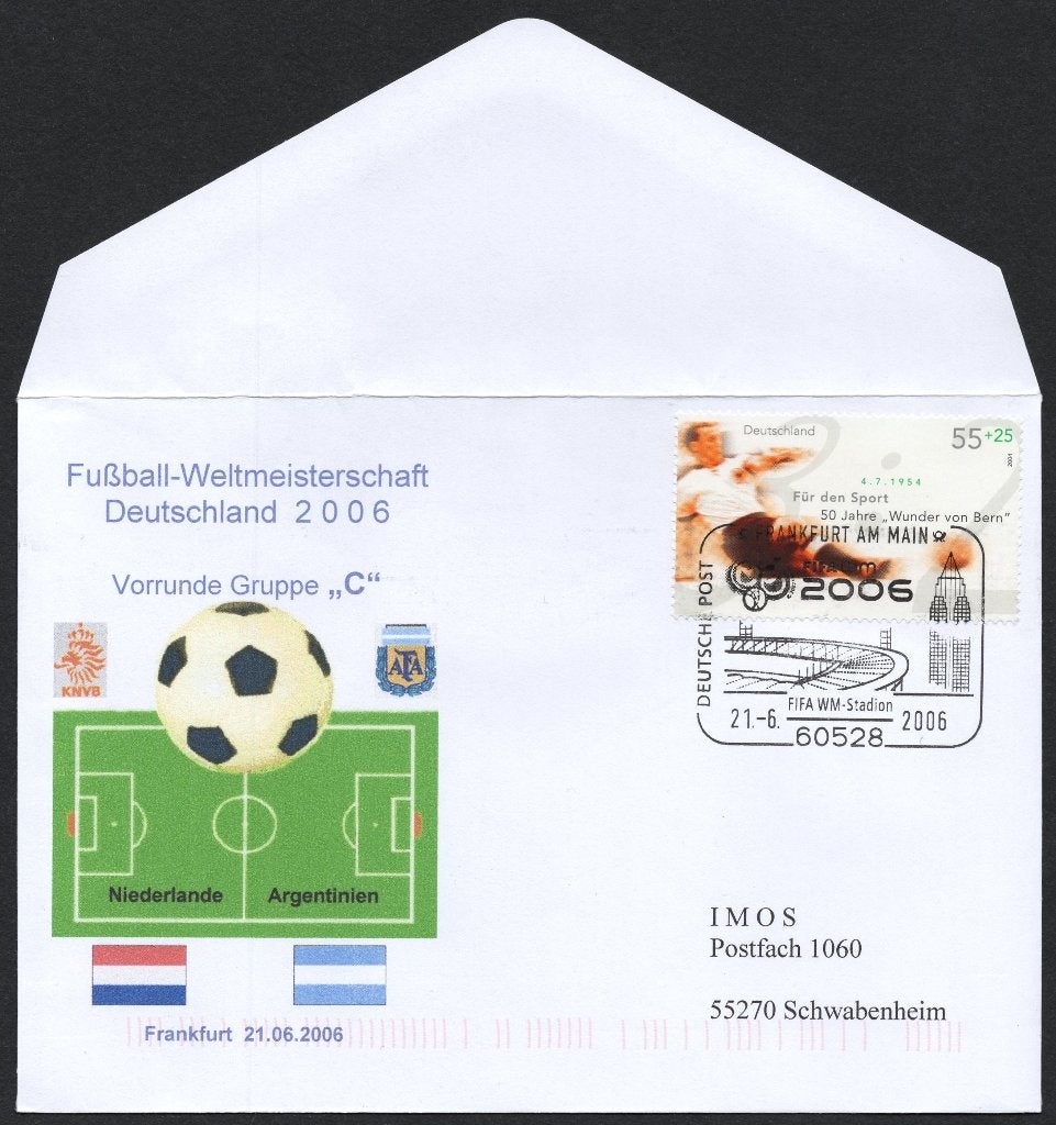 WK voetbal Duitsland 2006 - wedstrijd Nederland-Argentinië, Postzegels en Munten, Brieven en Enveloppen | Buitenland, Verzenden