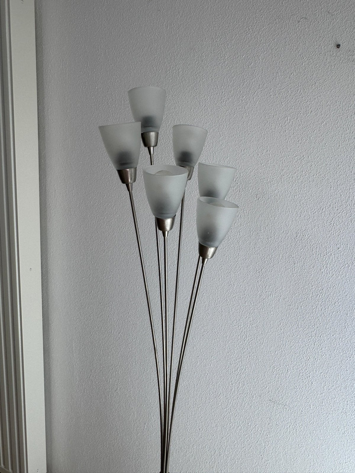 Moderne staande lamp met 5 lichtpunten, Ophalen, Gebruikt, Glas, 150 tot 200 cm