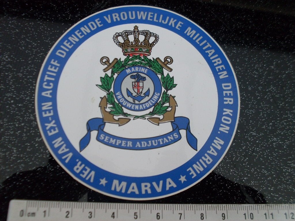 sticker marva vereniging van vrouwelijke militairen marine, Verzamelen, Verzenden, Zo goed als nieuw, Bedrijf of Vereniging