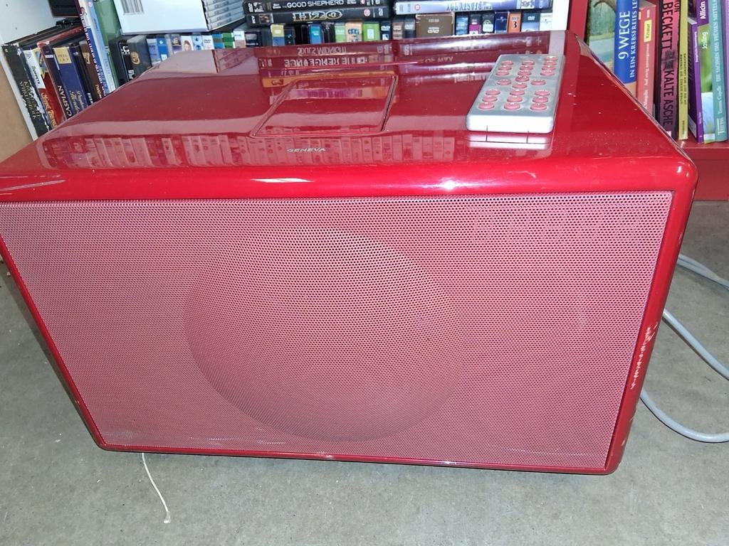 Rode Geneva geluidssysteem met afstandsbediening, Audio, Tv en Foto, Stereo-sets, Gebruikt, Speakers, Overige merken, Losse componenten