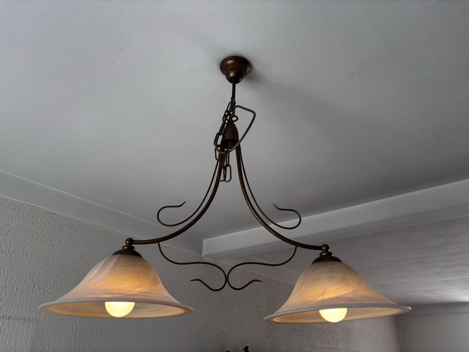 Set van 3 lampen: 1 plafondlamp en 2 wandlampen, Ophalen, Gebruikt, 100 tot 150 cm, Glas