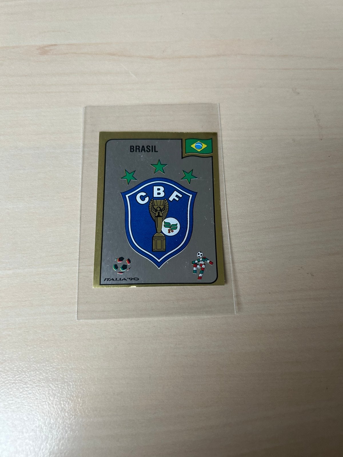 Panini Italia '90 embleem - Brazilië, Ophalen of Verzenden, Zo goed als nieuw, Sport