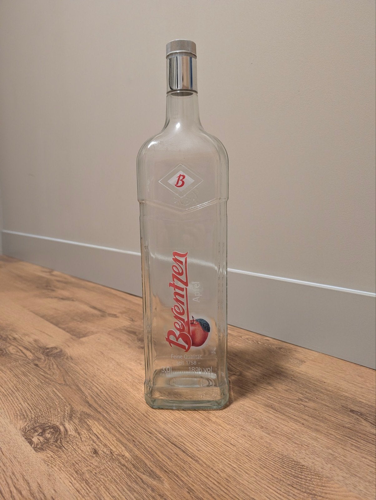 Lege Berentzen Apfelkorn fles - 3 liter, Ophalen of Verzenden