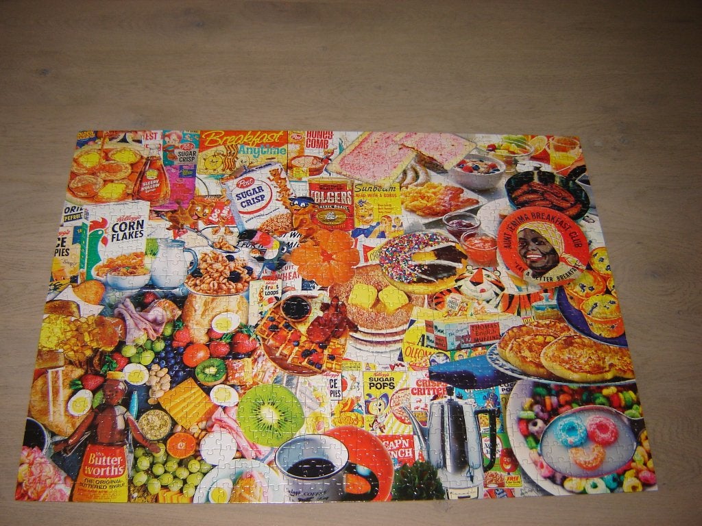 Puzzel Master Pieces BREAKFAST EATS 1000 st., Ophalen of Verzenden, 500 t/m 1500 stukjes, Zo goed als nieuw, Legpuzzel