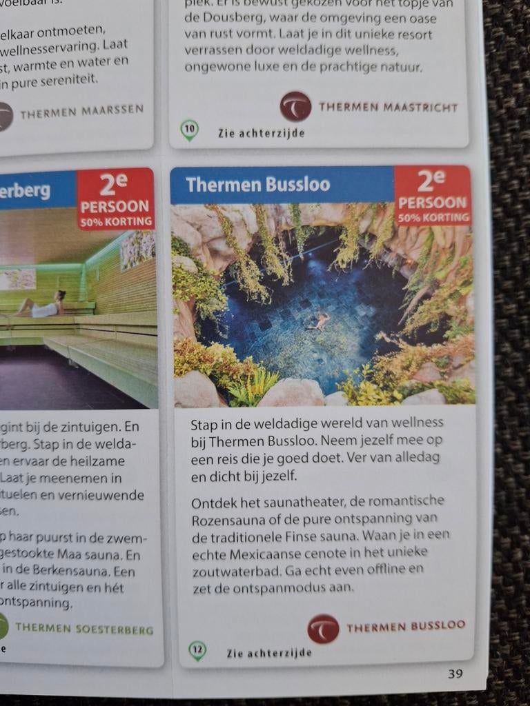 Korting Thermen Bussloo, Tickets en Kaartjes, Twee personen, Kortingsbon, Spa of Sauna