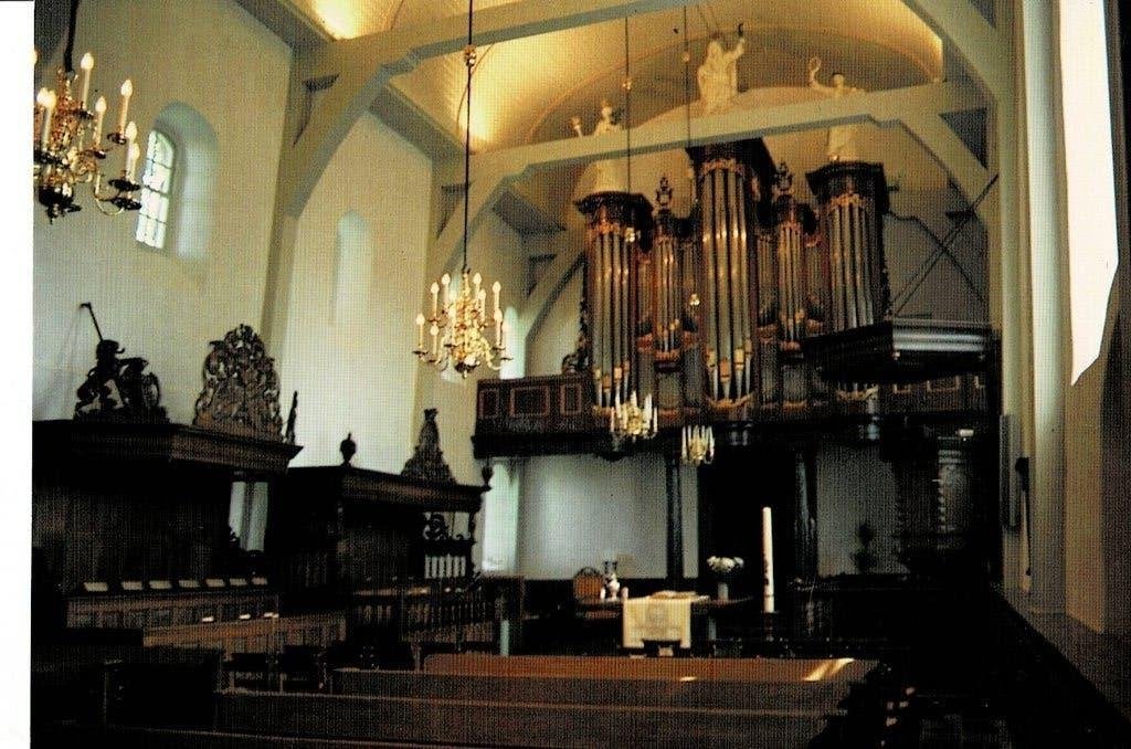 Grouw, interieur Herv. Kerk, Ophalen of Verzenden, Ongelopen, Friesland