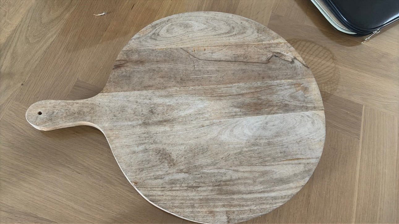 Serveerplank met handvat groot, Huis en Inrichting, Keuken | Keukenbenodigdheden, Beige, Hout, Snij-/serveerplank, Ophalen of Verzenden