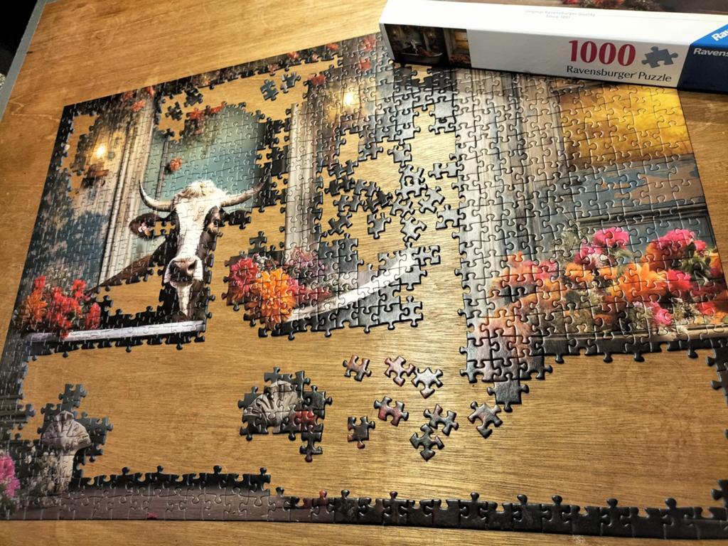 Ravensburger Legpuzzel 1000 stukjes - Koe in bad, Ophalen of Verzenden, 500 t/m 1500 stukjes, Zo goed als nieuw, Legpuzzel
