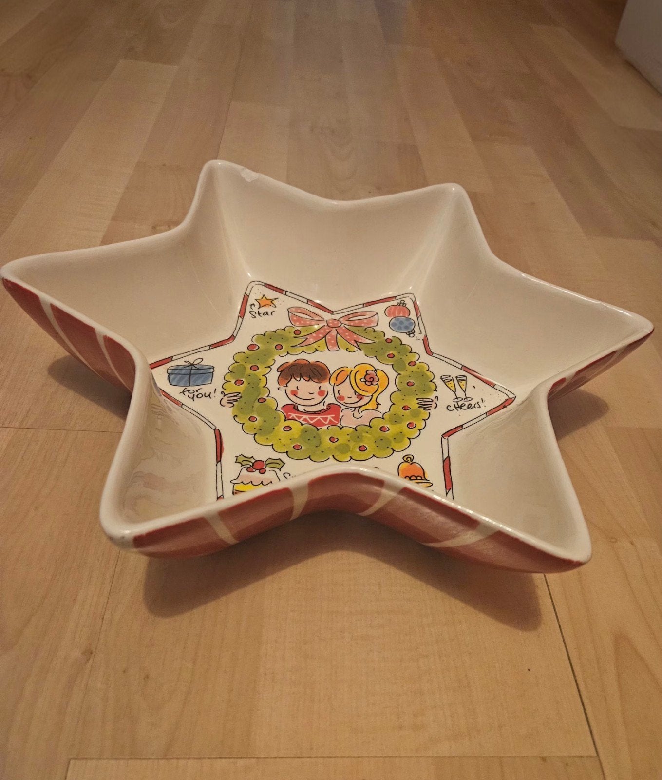 Blond kerstschaal, Ophalen, Gebruikt, Rond