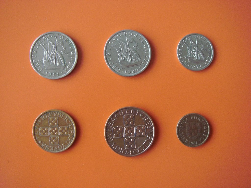 Zes munten uit Portugal - Escudo Centavos, Ophalen of Verzenden, Overige landen, Losse munt