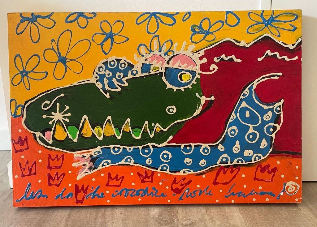 Schilderij op houten paneel, Ophalen, Overige stijlen, Dieren, Gesigneerd