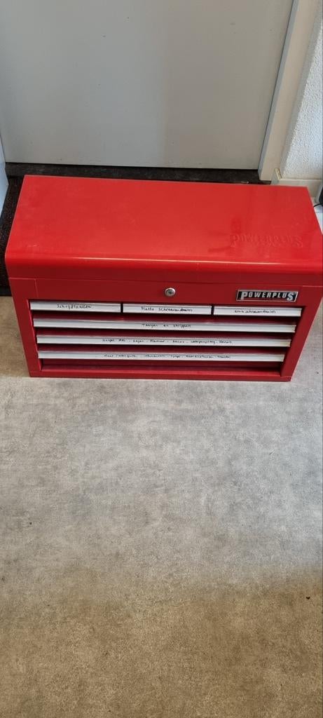 Stevige metalen gereedschapskoffer met lades en slot, Doe-het-zelf en Verbouw, Gereedschapskisten, Gebruikt, Ophalen of Verzenden