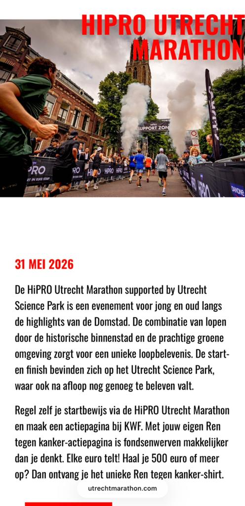 Utrecht Marathon Ticket, Eén persoon, Ticket of Toegangskaart