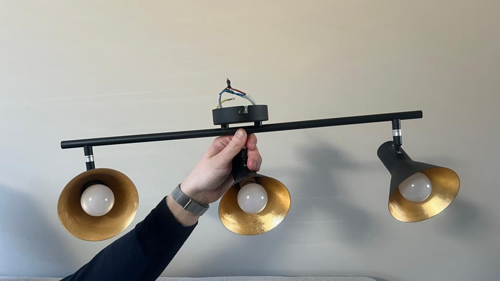 Rietveld Plafondlamp met 3 Draaibare Spots en Dimfuncties, Metaal of Aluminium, Ophalen of Verzenden, Zo goed als nieuw, Led