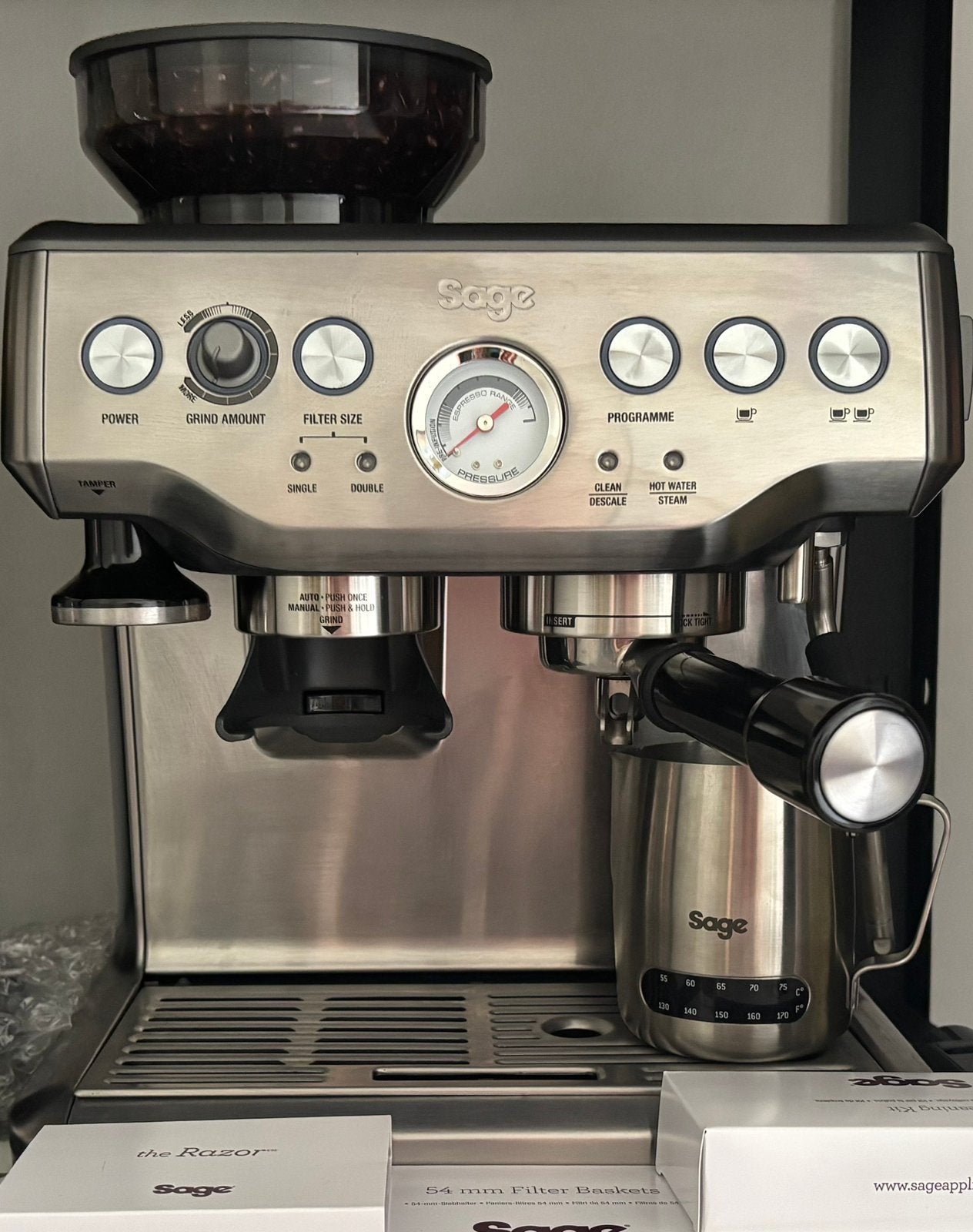 Sage Barista Express, Ophalen, Espresso apparaat, Nieuw, Koffiebonen