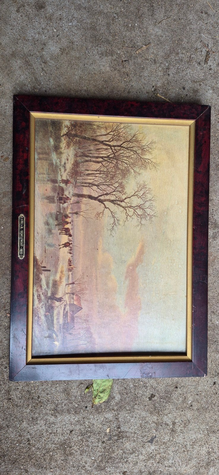Antieke winterlandschap print van A. Schelfhout, Antiek en Kunst, Ophalen of Verzenden