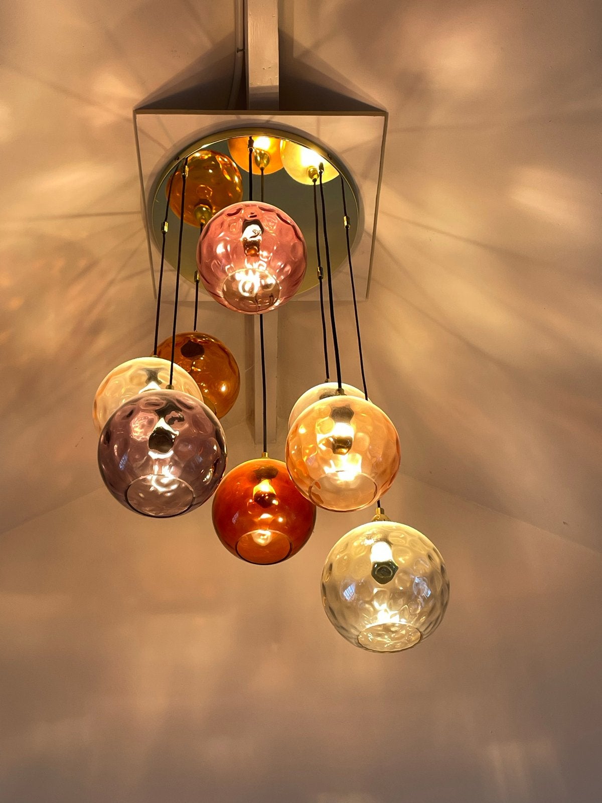 Unieke (Made) Ilaria Bollenlamp - kroonluchter, Ophalen, Zo goed als nieuw, Glas, E14 (klein)