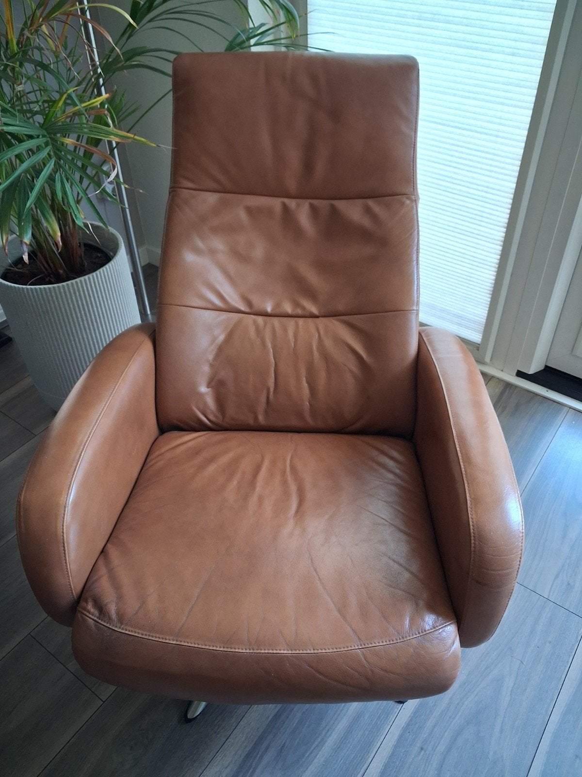 Leren fauteuil van Hjort Knudsen - Zo goed als nieuw, Huis en Inrichting, Fauteuils, Ophalen, 75 tot 100 cm, Zo goed als nieuw