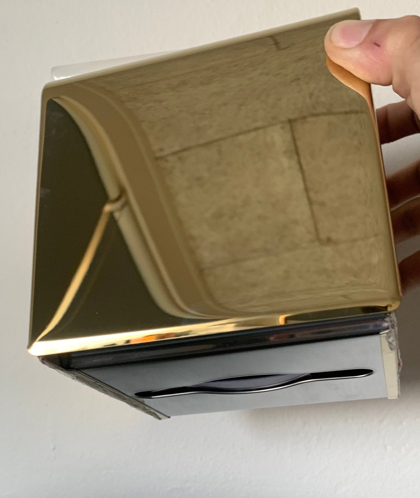 Tissue Box RVS Shiny Gold Papier Dispenser, Overige typen, Goud, Nieuw, Ophalen of Verzenden