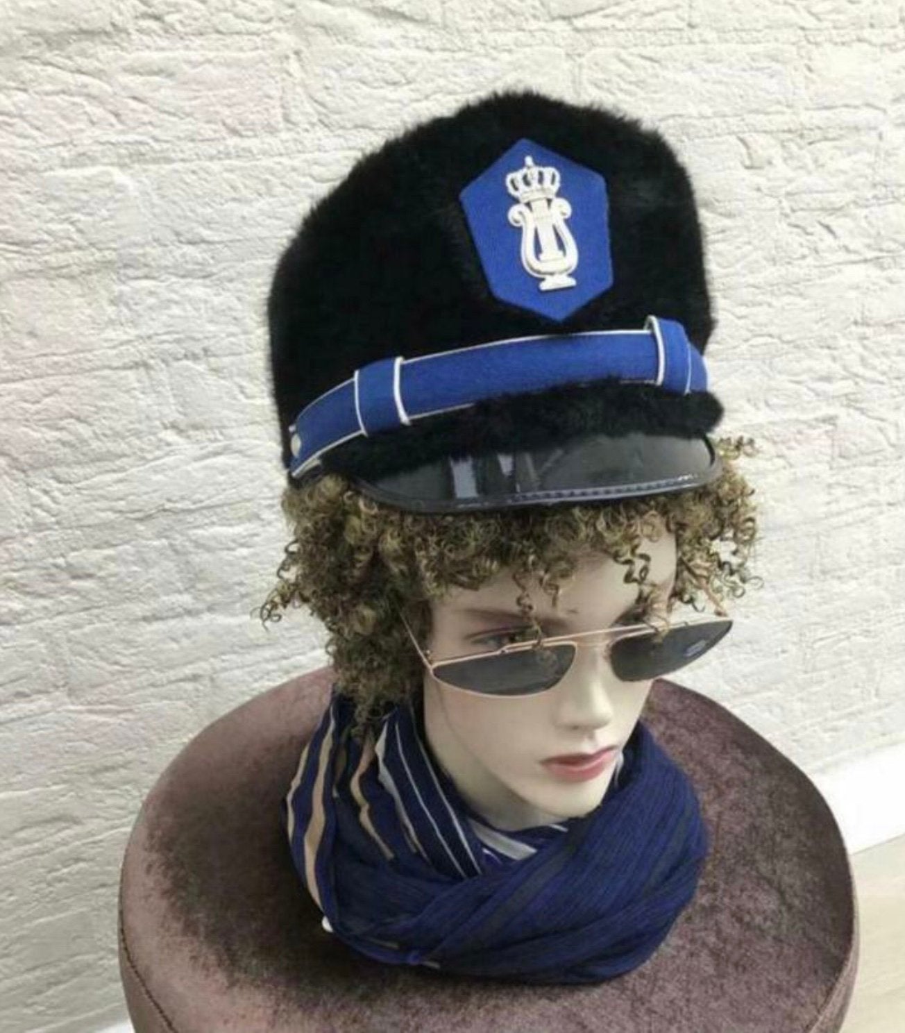 Kolbak , fanfare pet zwart met blauw, Ophalen of Verzenden, Zo goed als nieuw, Accessoires
