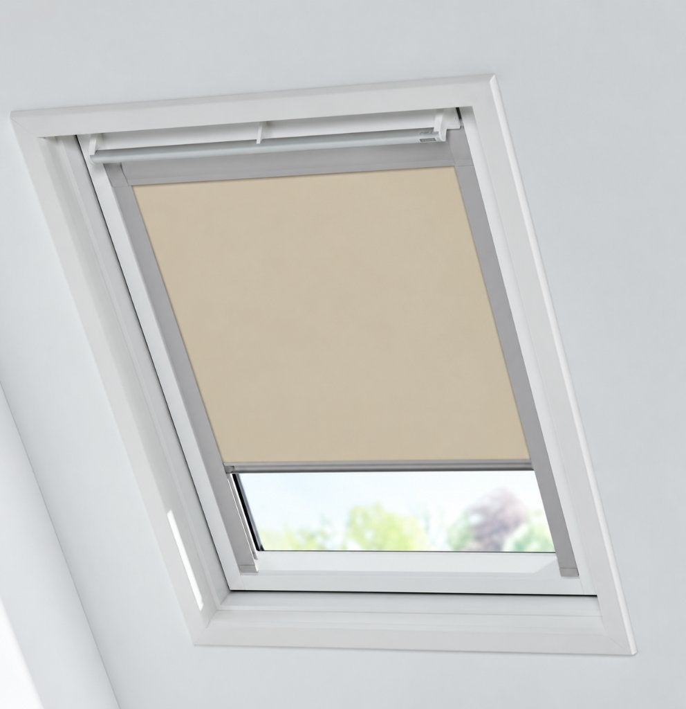 2 gloednieuwe verduisteringsgordijnen VELUX dakraam - beige, Huis en Inrichting, Overige merken, Beige, Nieuw, Ophalen of Verzenden