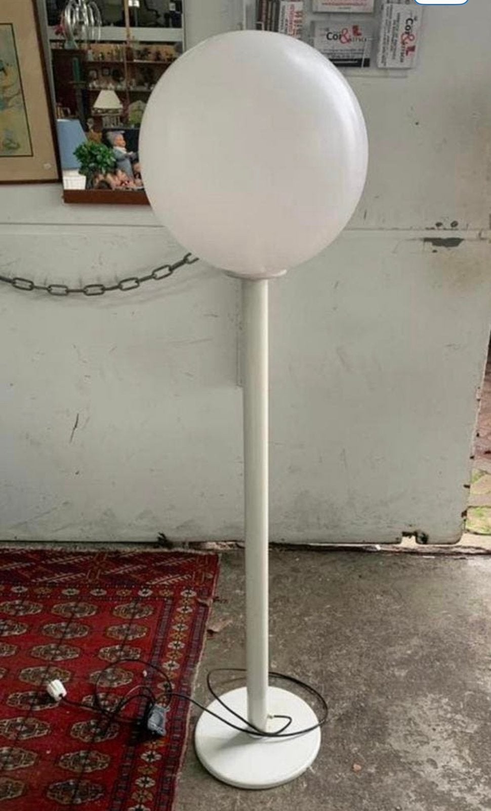 Space Age Woja Holland vloerlamp met witte kunststof bol, Huis en Inrichting, Lampen | Vloerlampen, Verzenden