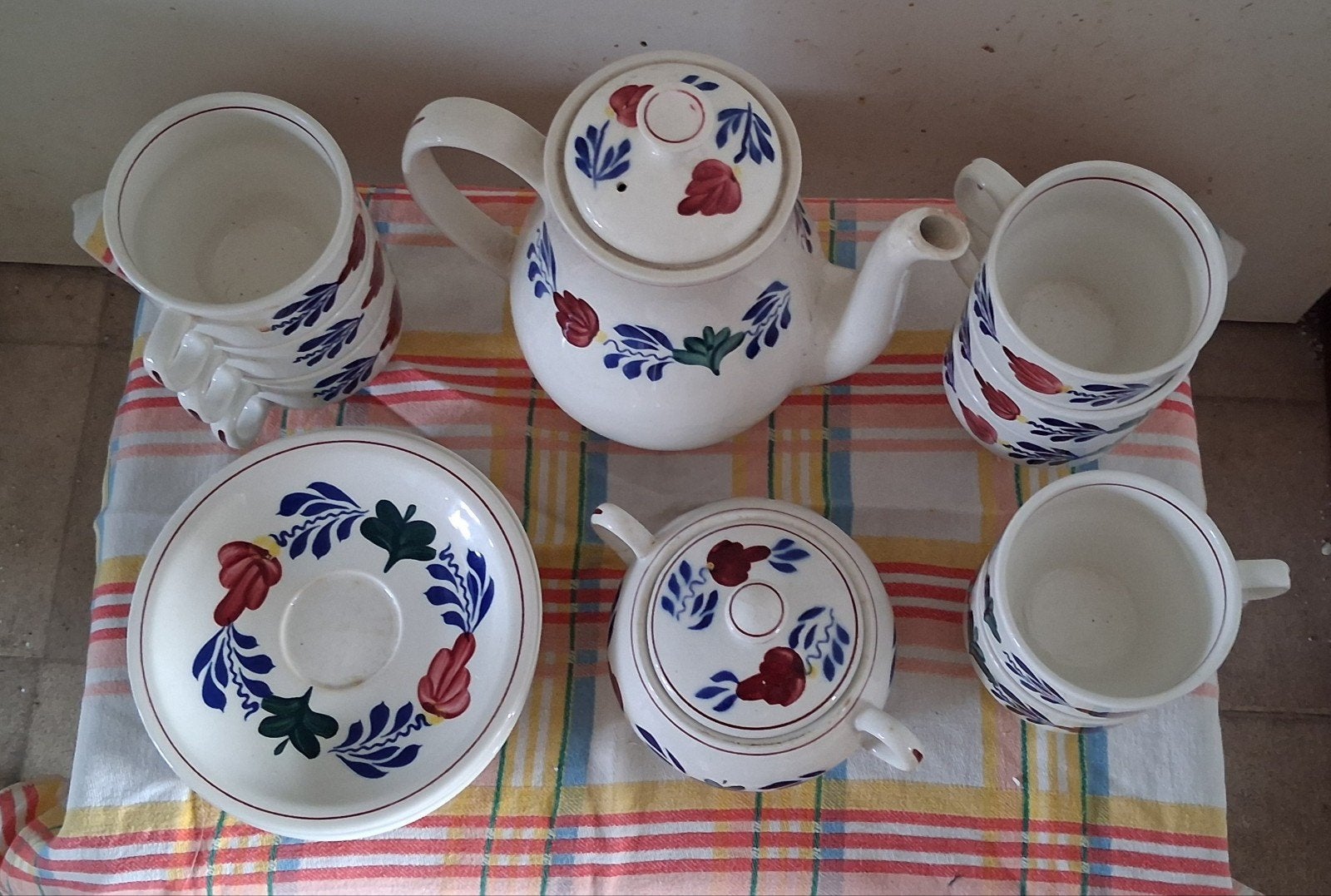 Boerenbont groot koffieservies, Ophalen