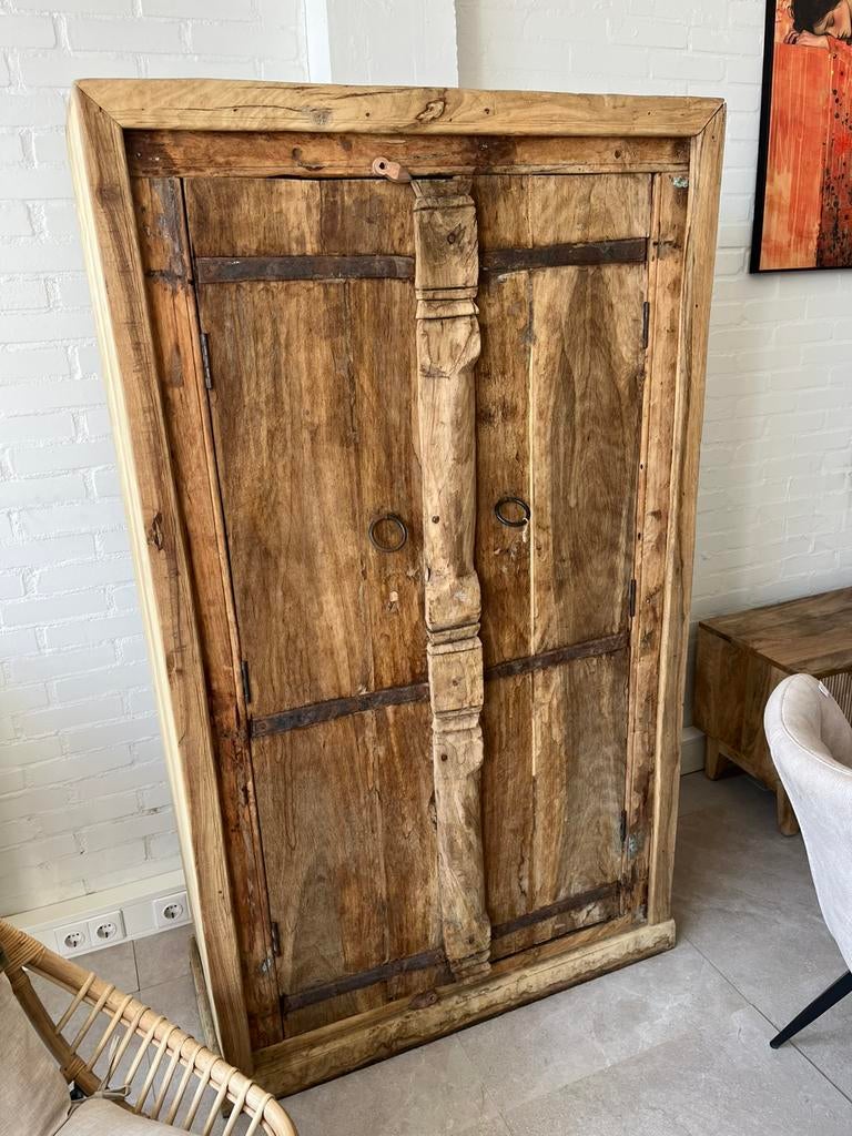 Magazijn leegverkoop dichte kast oud hout ibiza bohemian, Huis en Inrichting, Woonaccessoires | Kamerschermen, Ophalen, Nieuw