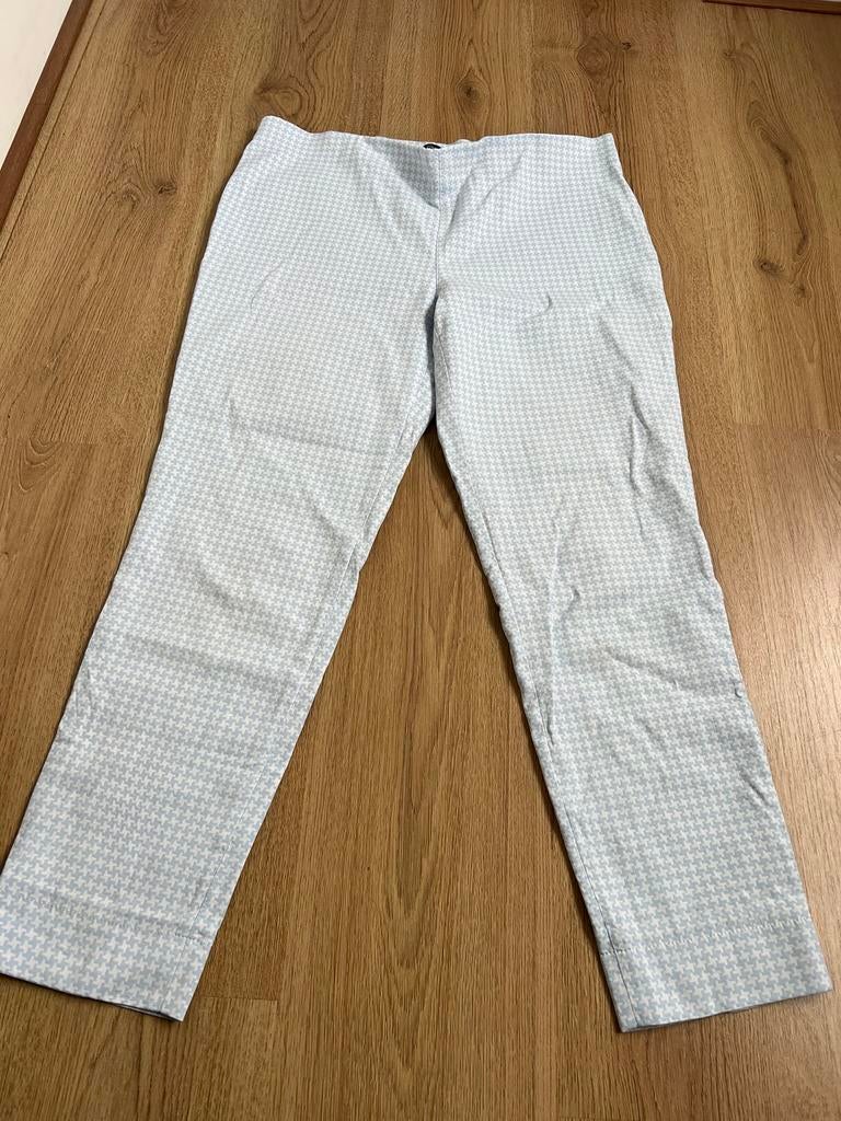 Gardeur lichtblauw wit pied de poule 44 zene34 stretch, Wit, Maat 42/44 (L), Ophalen of Verzenden, Zo goed als nieuw