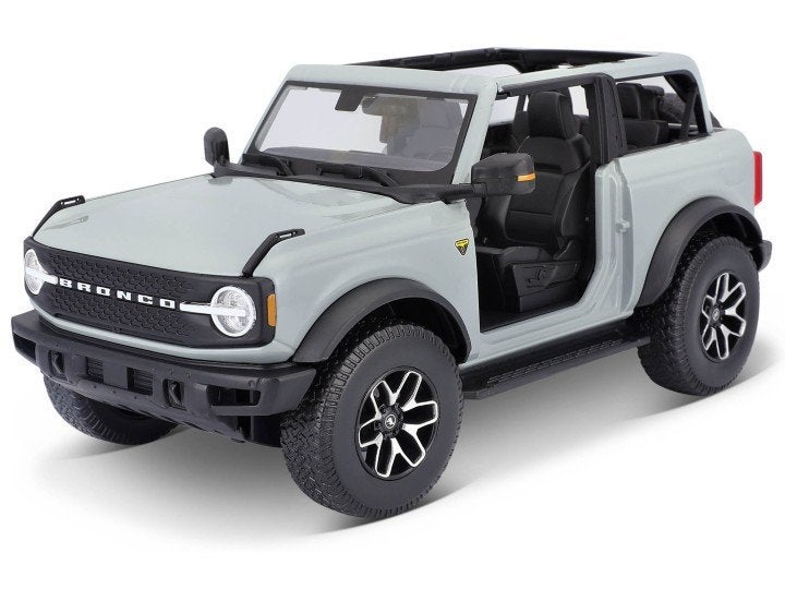 Ford BRONCO Badlands no doors grijs 2021 maisto nieuw 1:18, Ophalen, Nieuw, Auto, Maisto