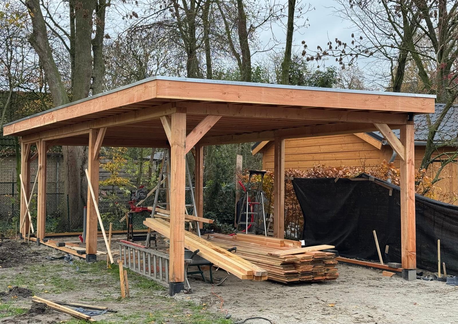 Timmerwerk op maat of bouwpakket– Schuren en veranda’s, Ophalen, Zo goed als nieuw
