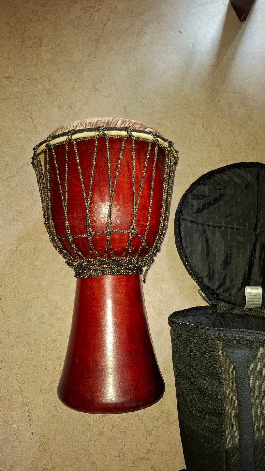 Djembe met Ritter draagtas - Zo goed als nieuw, Ophalen, Zo goed als nieuw, Overige merken