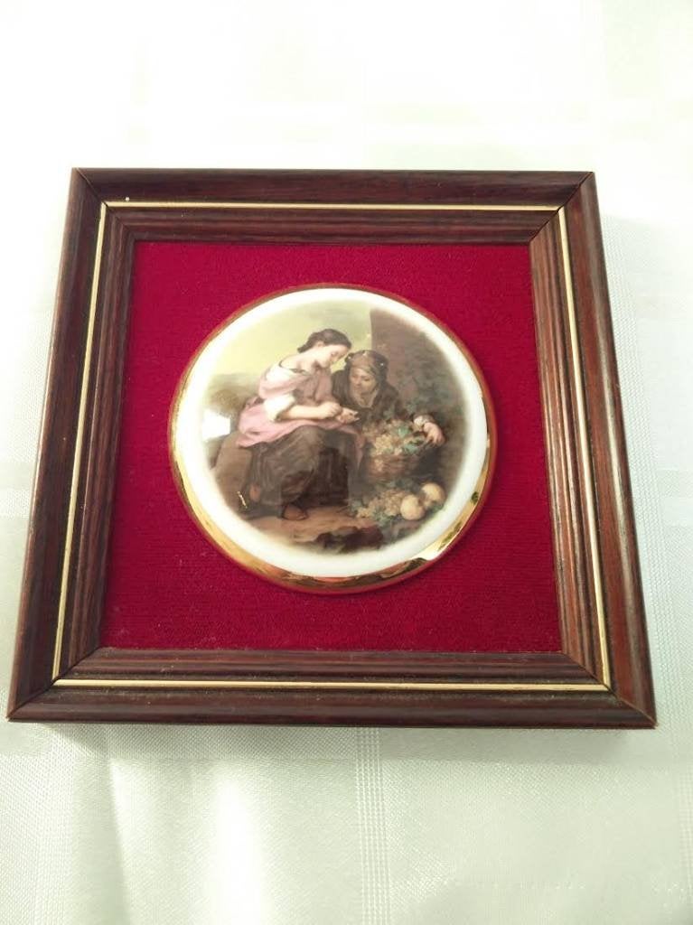 Porseleinen medaillon op schilderij countess ceramics, Ophalen of Verzenden