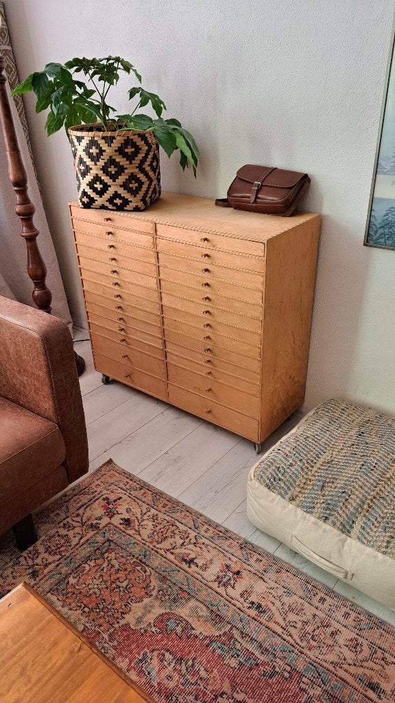 ikea sture ladenkast (COLLECTORS ITEM), Ophalen, 5 laden of meer, Ikea meubel naturel hout, 50 tot 100 cm
