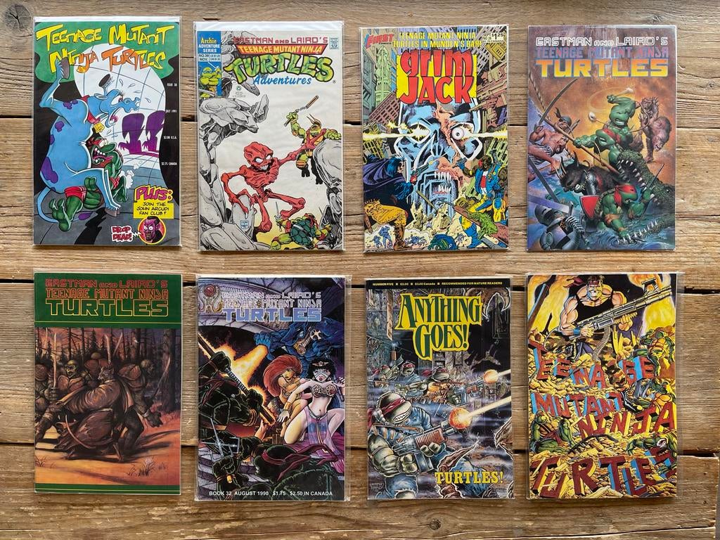 8 Teenage Mutant Ninja Turtles comics mirage, Boeken, Stripboeken, Meerdere stripboeken, Ophalen of Verzenden, Zo goed als nieuw