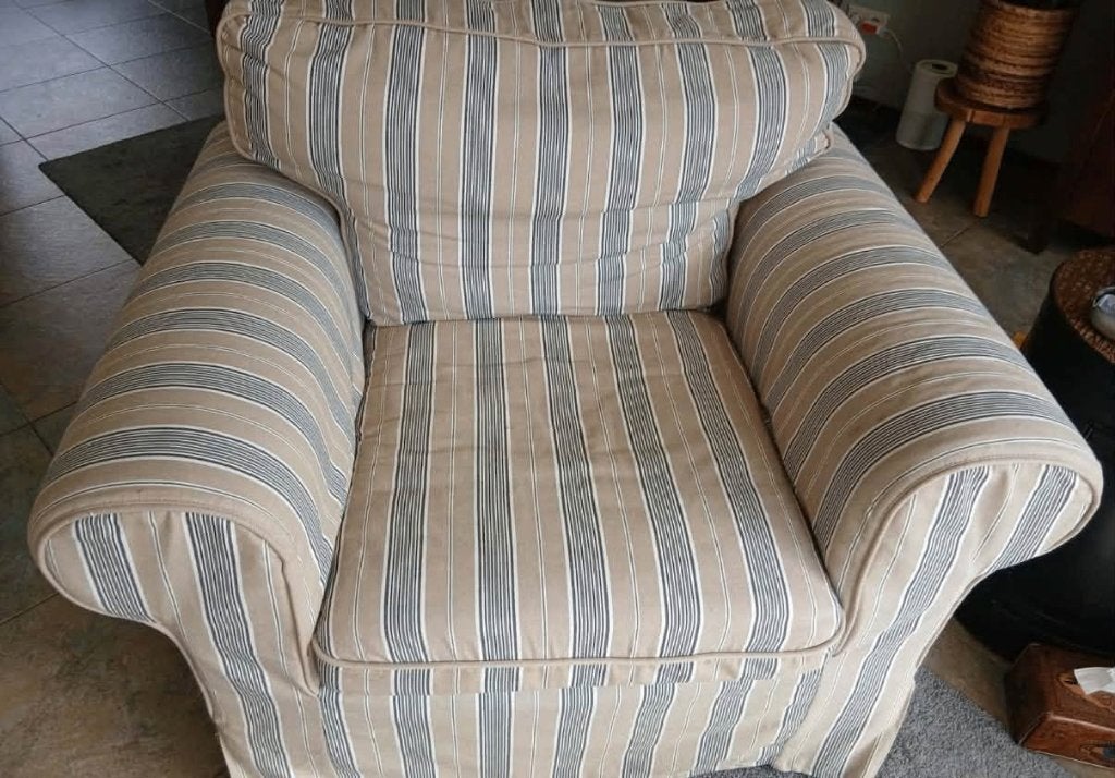 Ikea Ektorp 3-zits en fauteuil, Ophalen, Tweepersoons, 75 tot 100 cm, Zo goed als nieuw