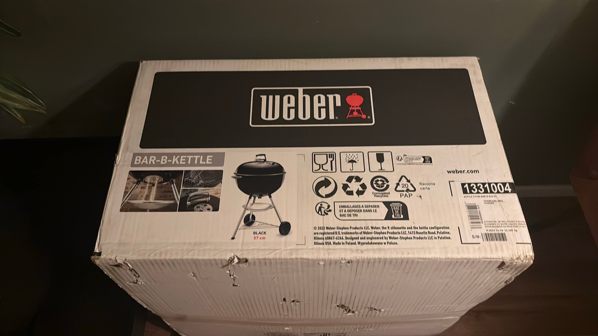 Weber Bar-B-Kettle Houtskoolbarbecue 57cm Zwart